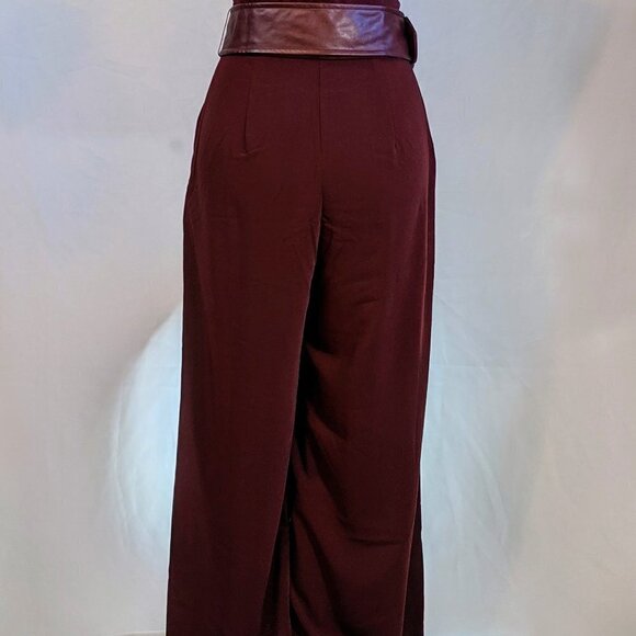 Burgundy Romper w Belt & Pockets by Express x Negin Mirsalehi - Picture 5 of 9